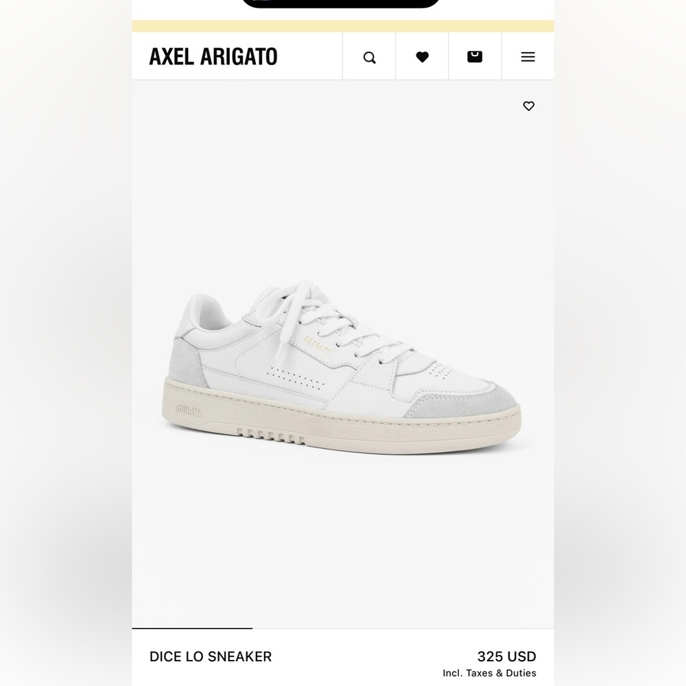 Mens Axel Arigato Dice Lo White